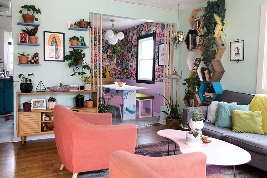 Forget the boring and old with these colorful living room ideas