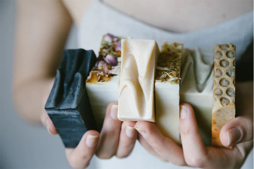 Organic soaps for healthy skin.